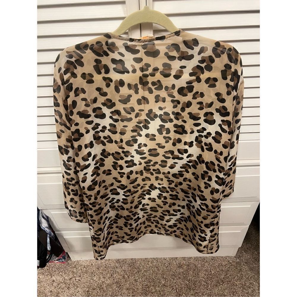 New Let Them Eat Cake Leopard Print Kimono Wrap Coverup - Picture 5 of 8